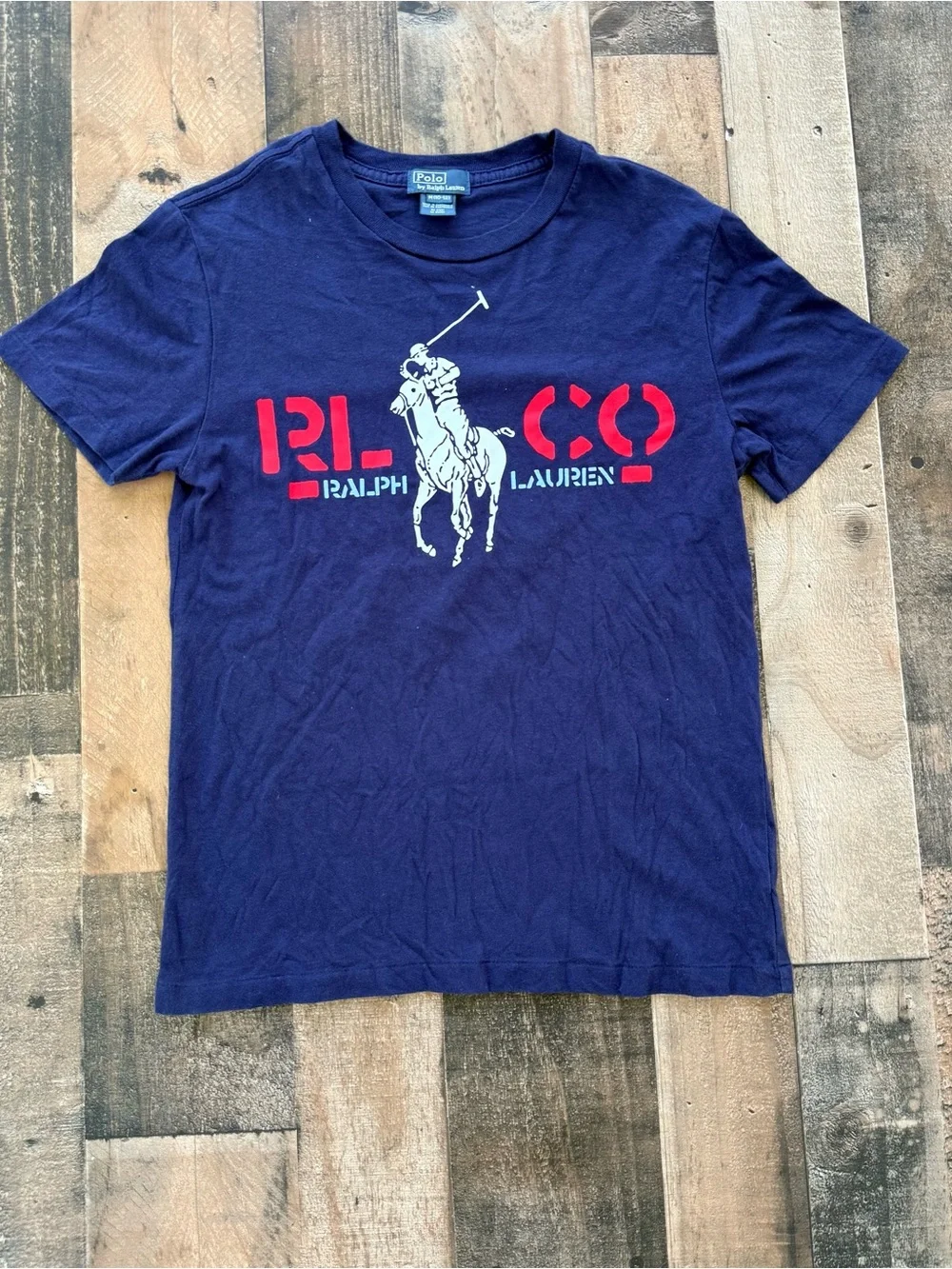 Polo Ralph Lauren Boys Big Pony Graphic T-Shirt Navy Blue Size 8–10